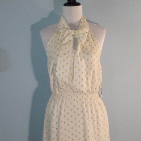 NWT Jessica Simpson White Sz Small Floral Halter Dress - Picture 2 of 15